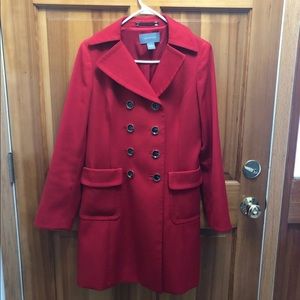 Red Ann Taylor Dress Coat